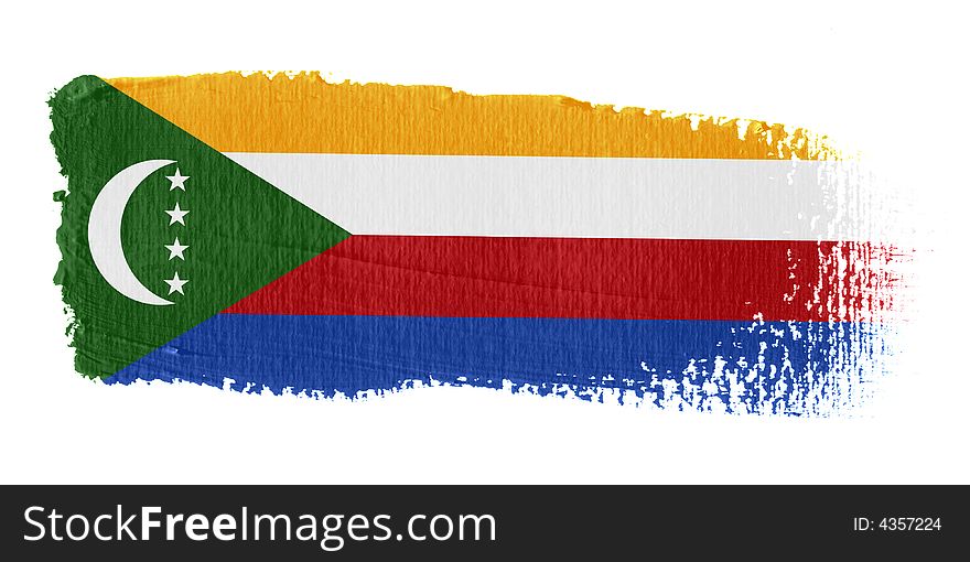 Brushstroke Flag Comoros
