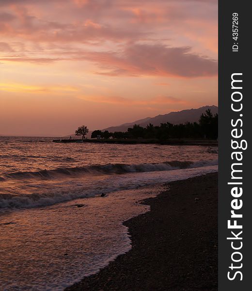 Sunset in Seline (Adriatic sea, Croatia). Sunset in Seline (Adriatic sea, Croatia)