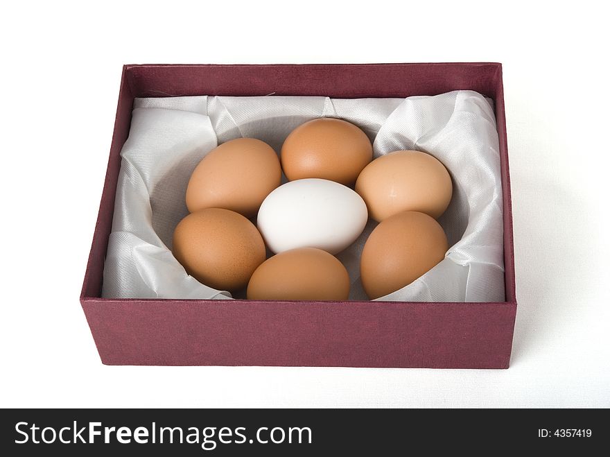 Eggs in box. Photo make in the light box. Camera Pentax k10d. Eggs in box. Photo make in the light box. Camera Pentax k10d