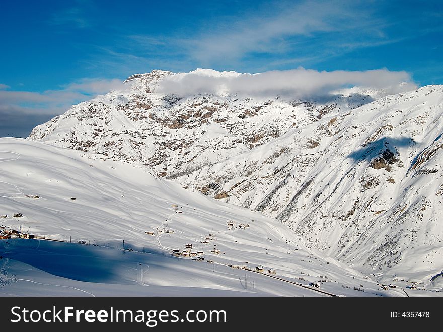 Winter in Alps in Livigno Italy. Winter in Alps in Livigno Italy