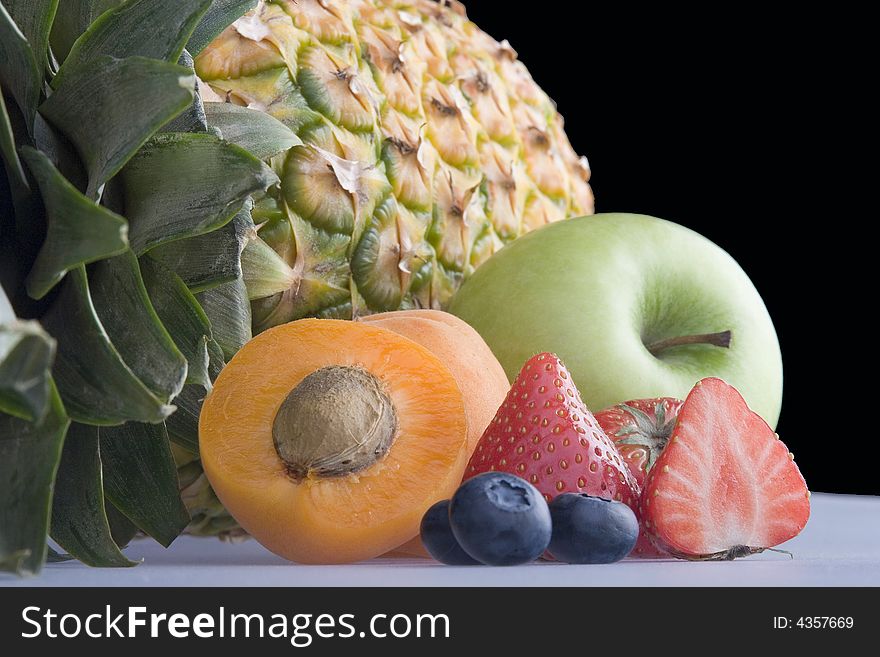 Fresh fruit in a cut