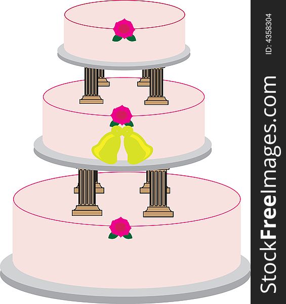 Vector image of a 3-tier wedding cake