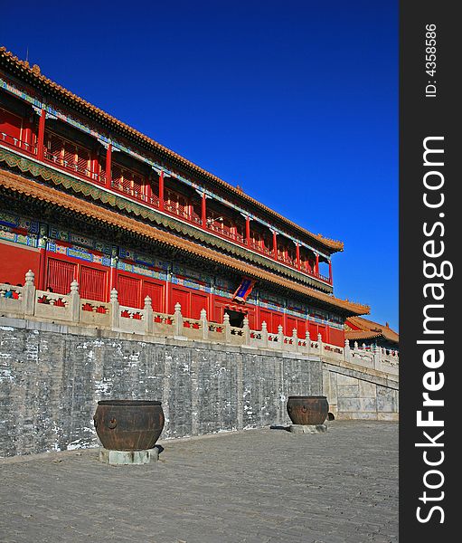 The historical Forbidden City Museum in the center of Beijing. The historical Forbidden City Museum in the center of Beijing