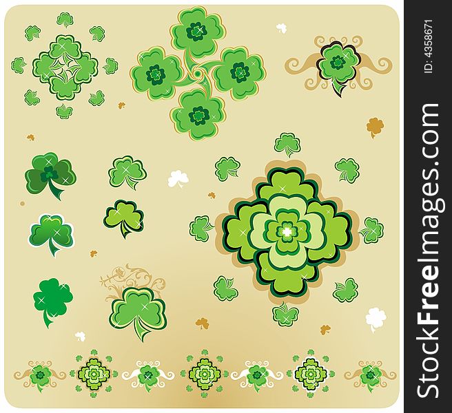 Design elements for St. Patrick's Day, vector illustration.
To see similar illustrations please visit my gallery. Design elements for St. Patrick's Day, vector illustration.
To see similar illustrations please visit my gallery