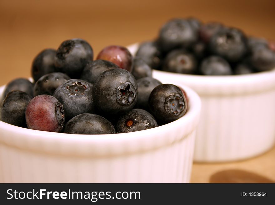 Blueberries in a  white bowl