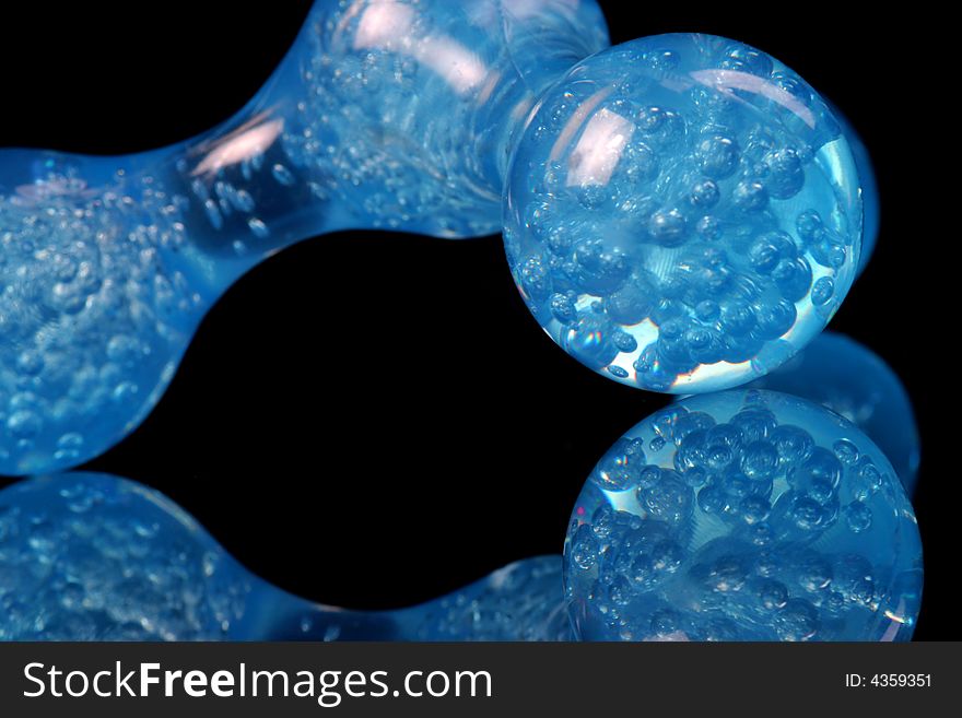 The blue abstract shape with bubbles inside 2. The blue abstract shape with bubbles inside 2