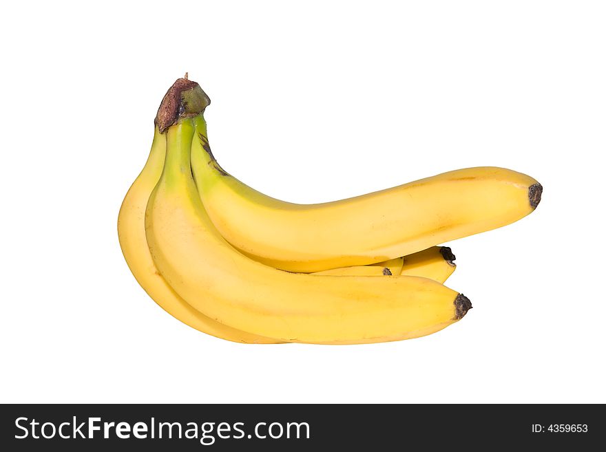 Bunch of bananas isolated on white