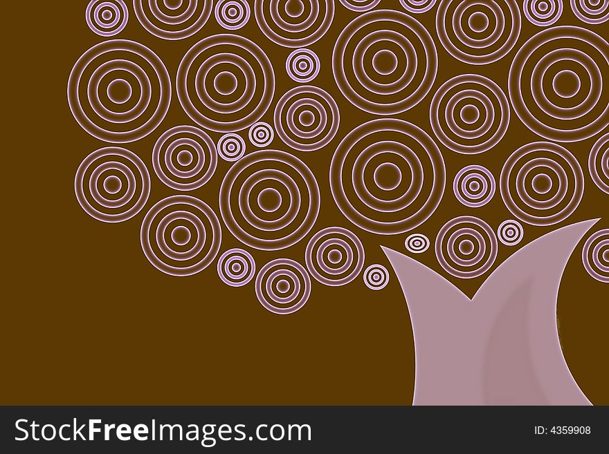 A simple illustration of a tree with various colored backgrounds. A simple illustration of a tree with various colored backgrounds