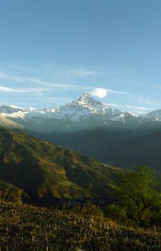 Vertical Picture Of Mt.Annapur Stock Photo Vertical Picture Of Mt.Annapur Stock Photo