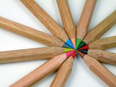Colored Pencils-In Radial Royalty Free Stock Photos