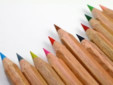 Colored Pencils-Slant Stock Photography