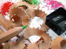 Colored Pencils-With Sharpener Stock Photography