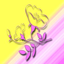 Pink Flower Abstract Yellow Background Royalty Free Stock Photos