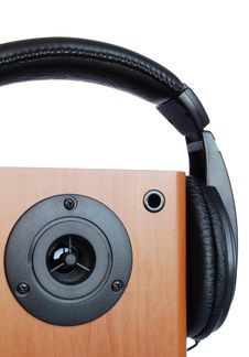 Headphones And Loud Speaker Stock Image Headphones And Loud Speaker Stock Image