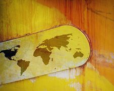 World Map Of Rusting Paintwork Royalty Free Stock Photo