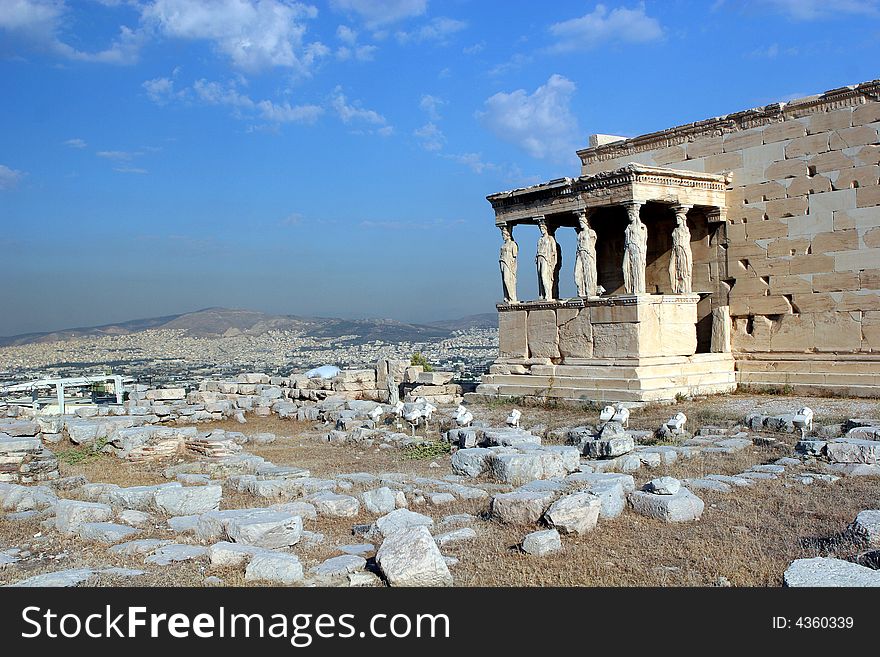 Morning view from Acropolis, Athens.