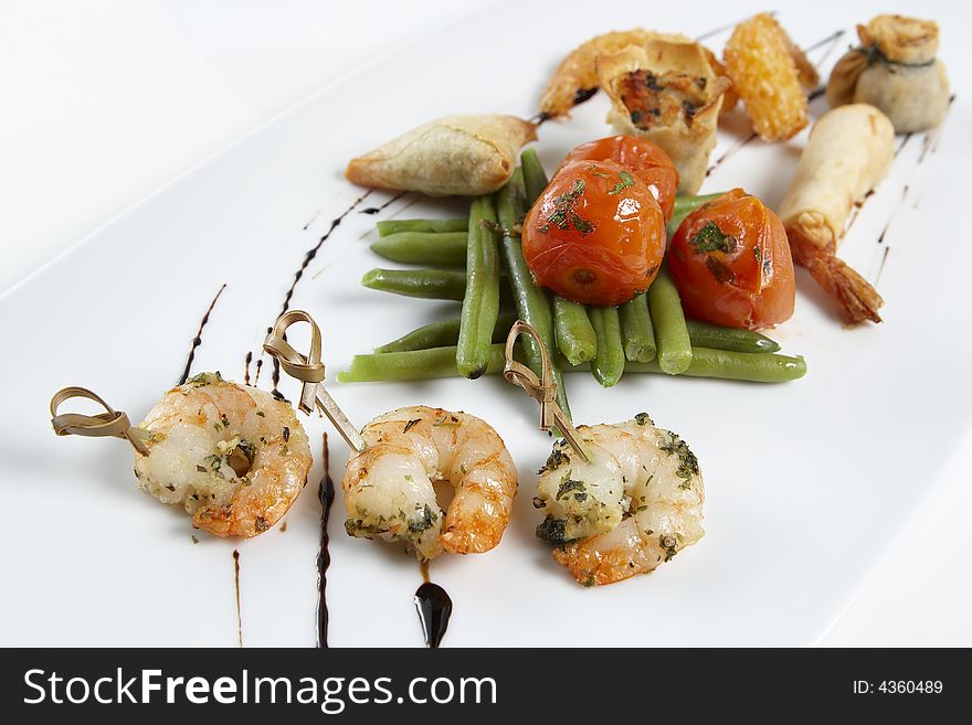 A japanese platter isolated on a white background. A japanese platter isolated on a white background