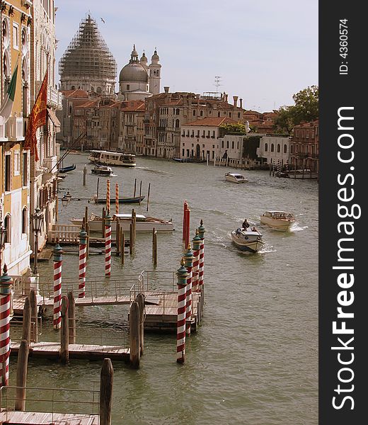 Canale Grande in Venice, with palaces and boats