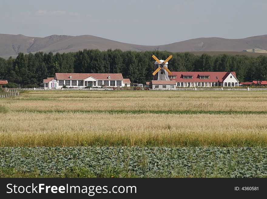 The beautiful farmland and mountain in North China