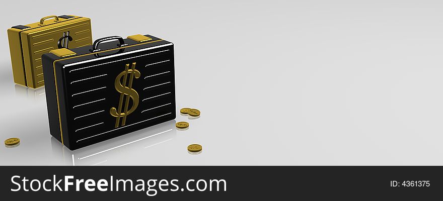 3d an illustration of the diplomat with the image of dollar. 3d an illustration of the diplomat with the image of dollar