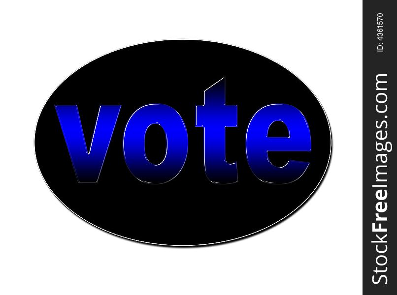 An illustration of a blue colored voting badge. An illustration of a blue colored voting badge.