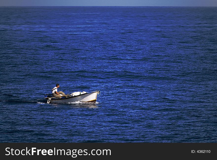 Fishing boat in the ocean