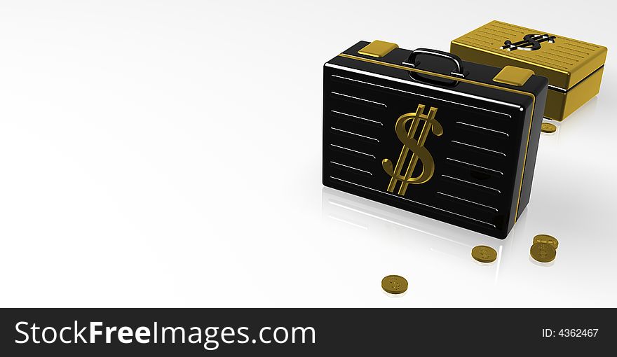 3d an illustration of the diplomat with the image of dollar. 3d an illustration of the diplomat with the image of dollar
