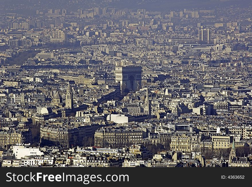 France, Paris; sky city view