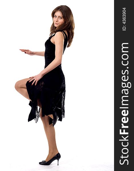 Beautifu dancing lady in black. Beautifu dancing lady in black