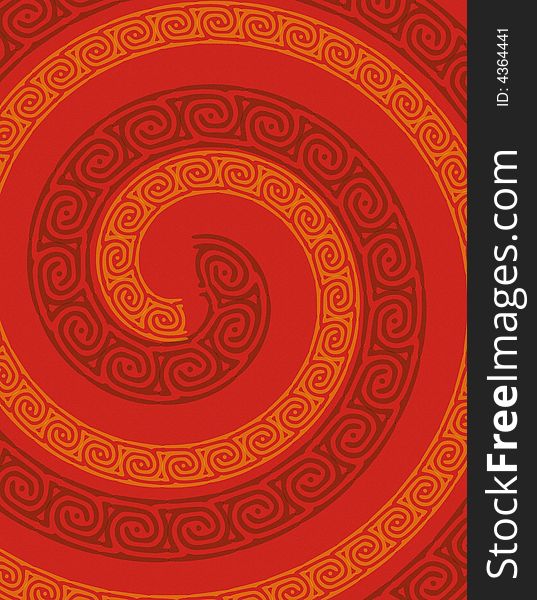 An abstract red background featuring a red spiral with artistic swirling design. An abstract red background featuring a red spiral with artistic swirling design