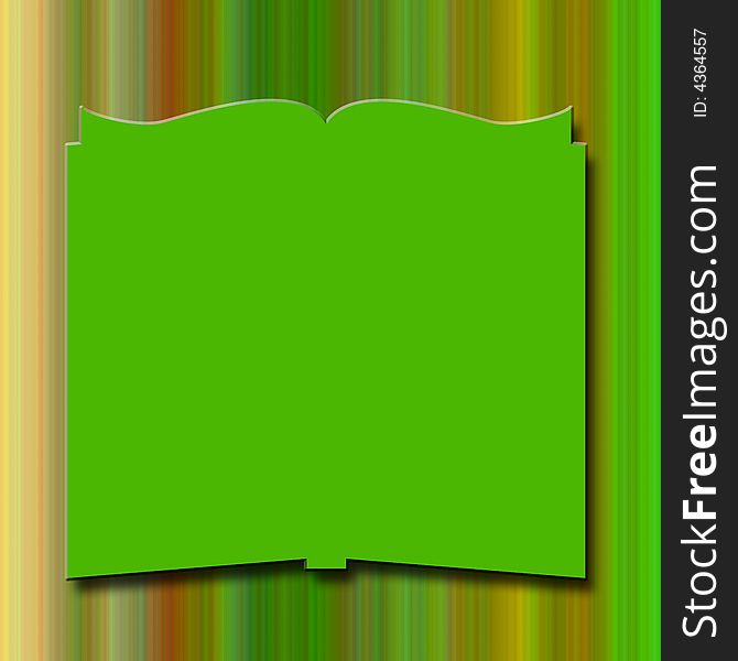 Lined green gradient background with open book overlay in solid gree. Lined green gradient background with open book overlay in solid gree