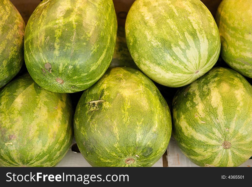 Watermelon on a farmers market stall