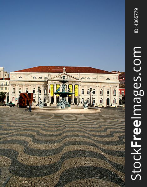 City square in the centre of Lisbon, Portugal
