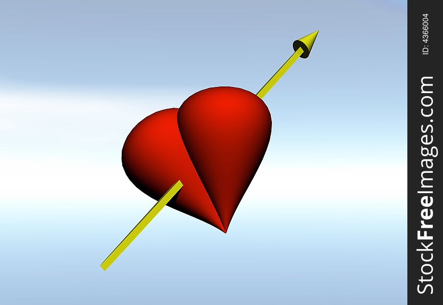 The red heart with arrow