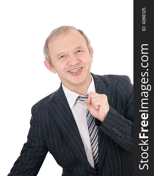 The businessman isolated on a white background