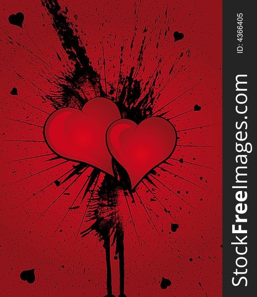 Heart Splatter grunge vector illustration. Heart Splatter grunge vector illustration