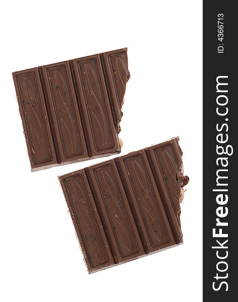 Chocolate isolated on a white background. Chocolate isolated on a white background