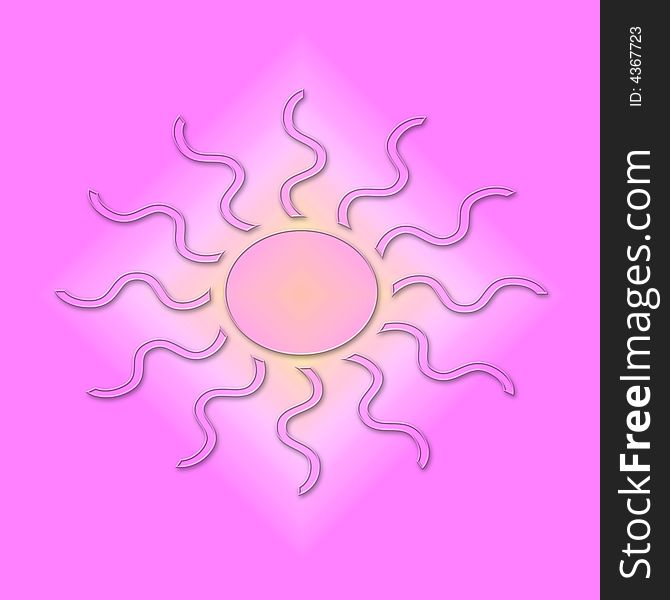 Pink gradient background with abstract sunburst in the center. Pink gradient background with abstract sunburst in the center