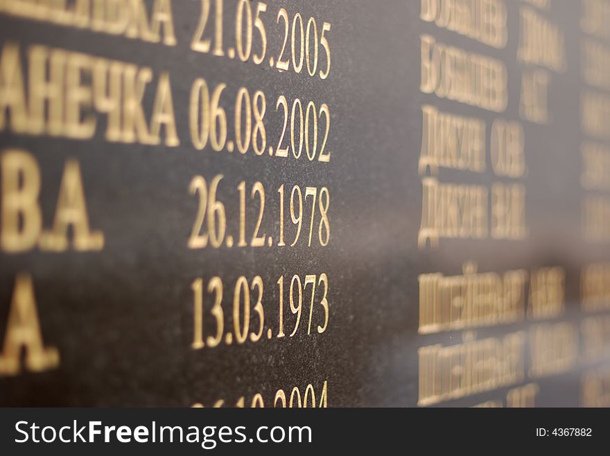 Memorial the victim in accident. Destruction of the plane in 2006