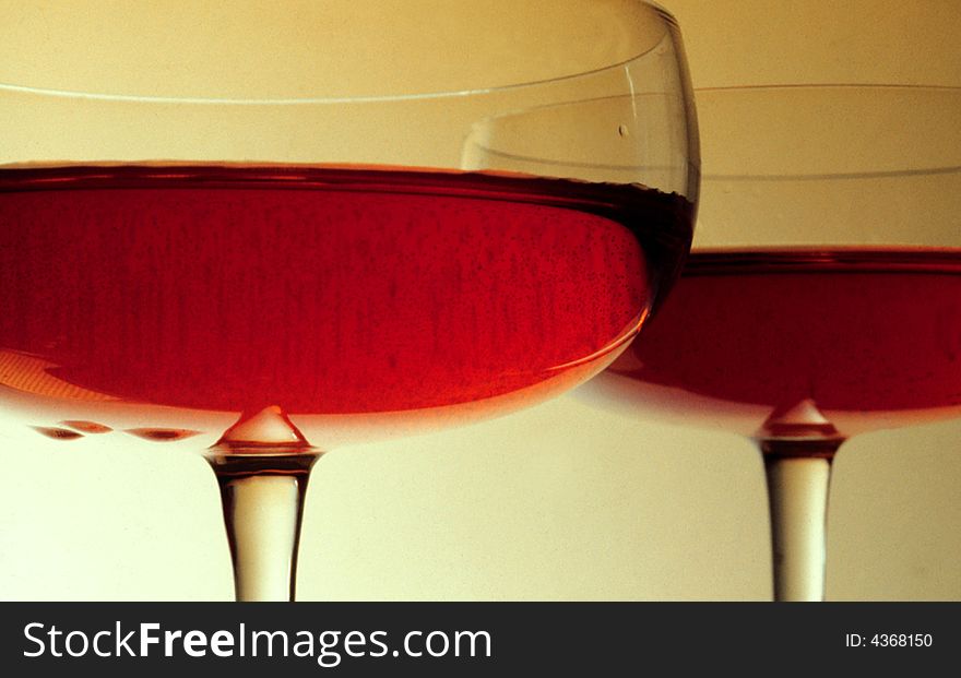 Red wine in white wine glass. Red wine in white wine glass.