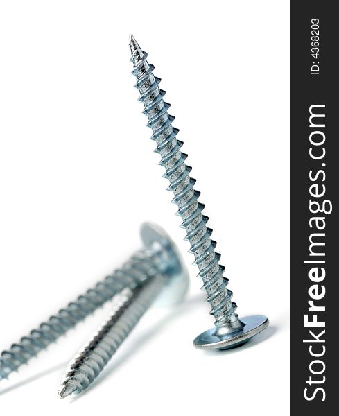 Screw. A set of screws isolated on a white background. Screw. A set of screws isolated on a white background