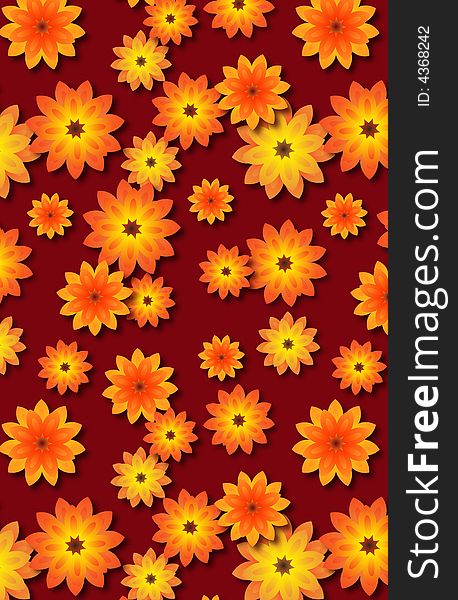 Sunflower graphic in a repeating pattern. Sunflower graphic in a repeating pattern