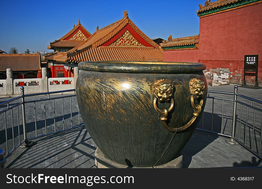 The historical Forbidden City Museum in the center of Beijing. The historical Forbidden City Museum in the center of Beijing