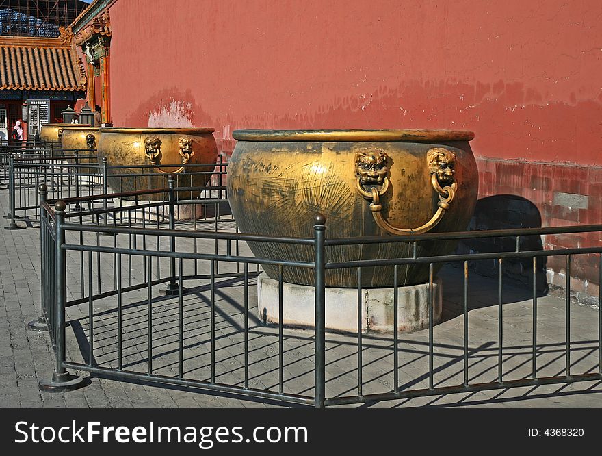 The historical Forbidden City Museum in the center of Beijing. The historical Forbidden City Museum in the center of Beijing