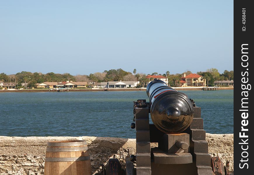 Cannon in ready to fire position