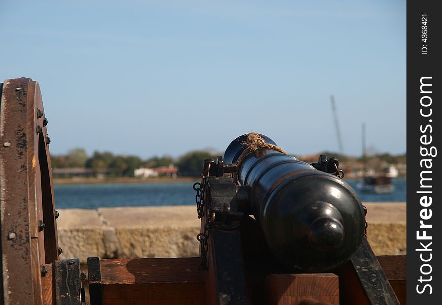 Cannon in ready to fire position