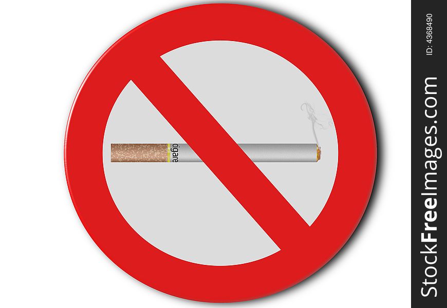 No smoking red icon on the wite