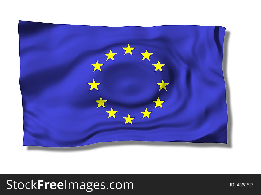 Euroflag with stars on the wind