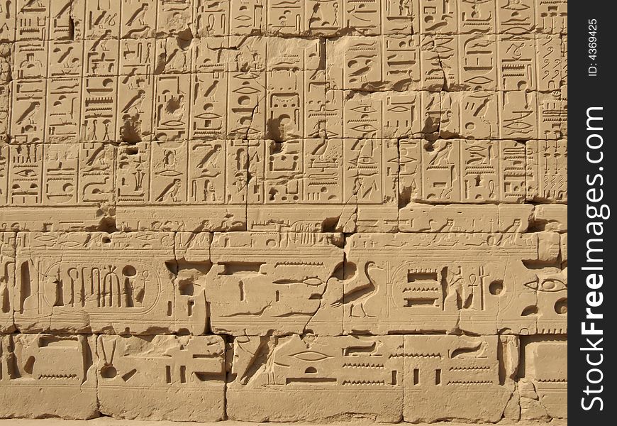 Hieroglyphs in Karnak temple