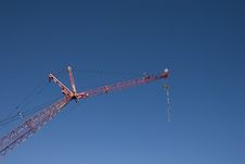 Red Crane And Pulley Royalty Free Stock Photography Red Crane And Pulley Royalty Free Stock Photography